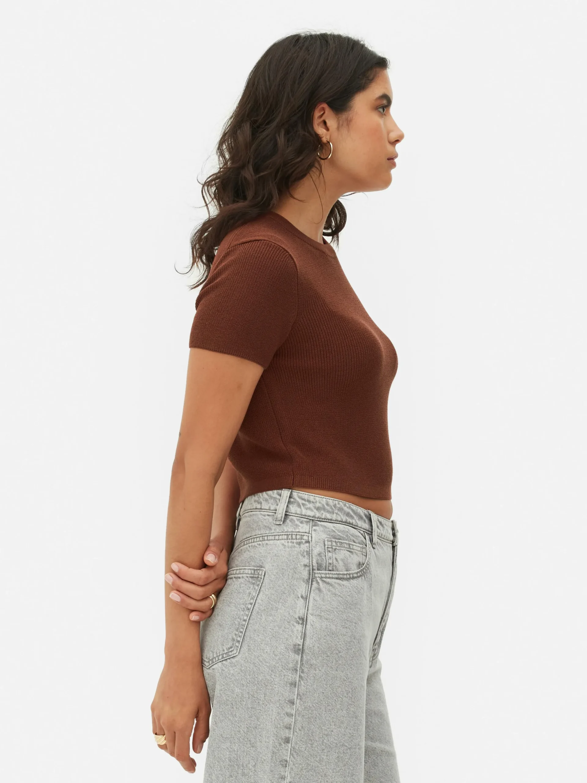 Mujer Primark Tops Y Camisetas|Camiseta De Punto De Cuello Redondo