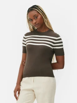 Mujer Primark Tops Y Camisetas|Camiseta De Punto De Manga Corta