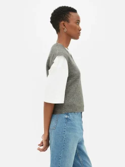 Mujer Primark Jerseys Y Cárdigans|Camiseta De Punto Sin Mangas Con Cuello De Pico