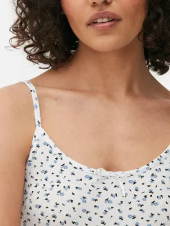 Mujer Primark Tops Y Camisetas|Camiseta De Tirantes Acanalada De Flores