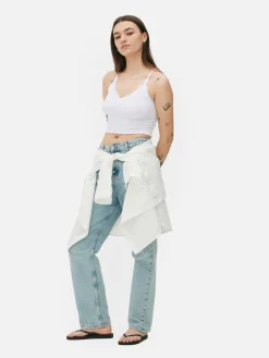 Mujer Primark Tops Y Camisetas|Camiseta De Tirantes Corta Con Ribete De Encaje