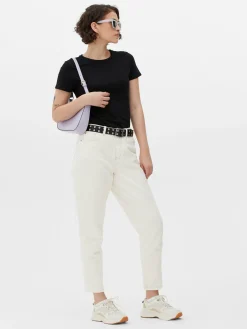 Mujer Primark Tops Y Camisetas|Camiseta Elástica Con Cuello Redondo