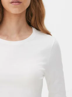 Mujer Primark Tops Y Camisetas|Camiseta Elástica Con Cuello Redondo