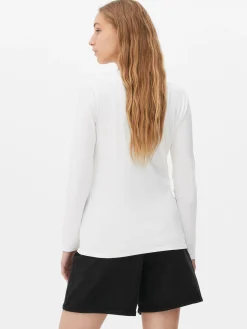 Mujer Primark Tops Y Camisetas|Camiseta Elástica Con Cuello Redondo