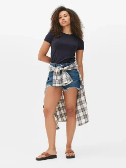 Mujer Primark Tops Y Camisetas|Camiseta Elástica Con Cuello Redondo