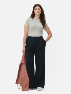 Mujer Primark Tops Y Camisetas|Camiseta Elástica Con Cuello Redondo