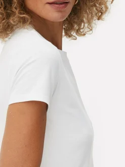 Mujer Primark Tops Y Camisetas|Camiseta Elástica De Cuello Redondo