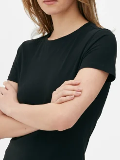 Mujer Primark Tops Y Camisetas|Camiseta Elástica De Manga Corta