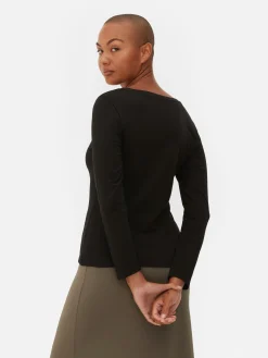 Mujer Primark Tops Y Camisetas|Camiseta Elástica De Manga Larga