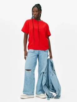 Mujer Primark Camisas Y Blusas|Camiseta En Mezcla De Lino Con Bolsillo