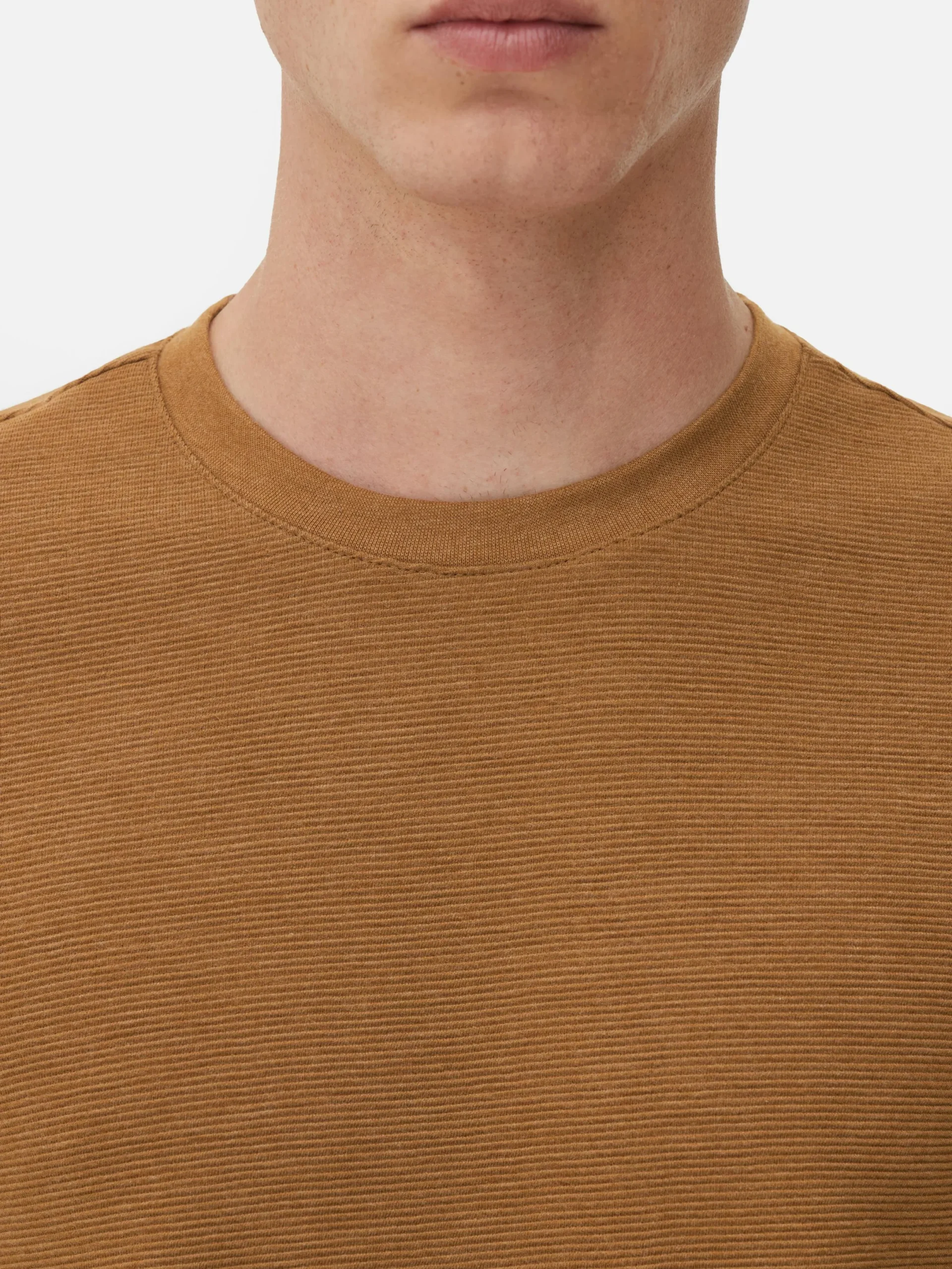 Hombre Primark Tops Y Camisetas|Camiseta En Tejido Otomán Acanalado