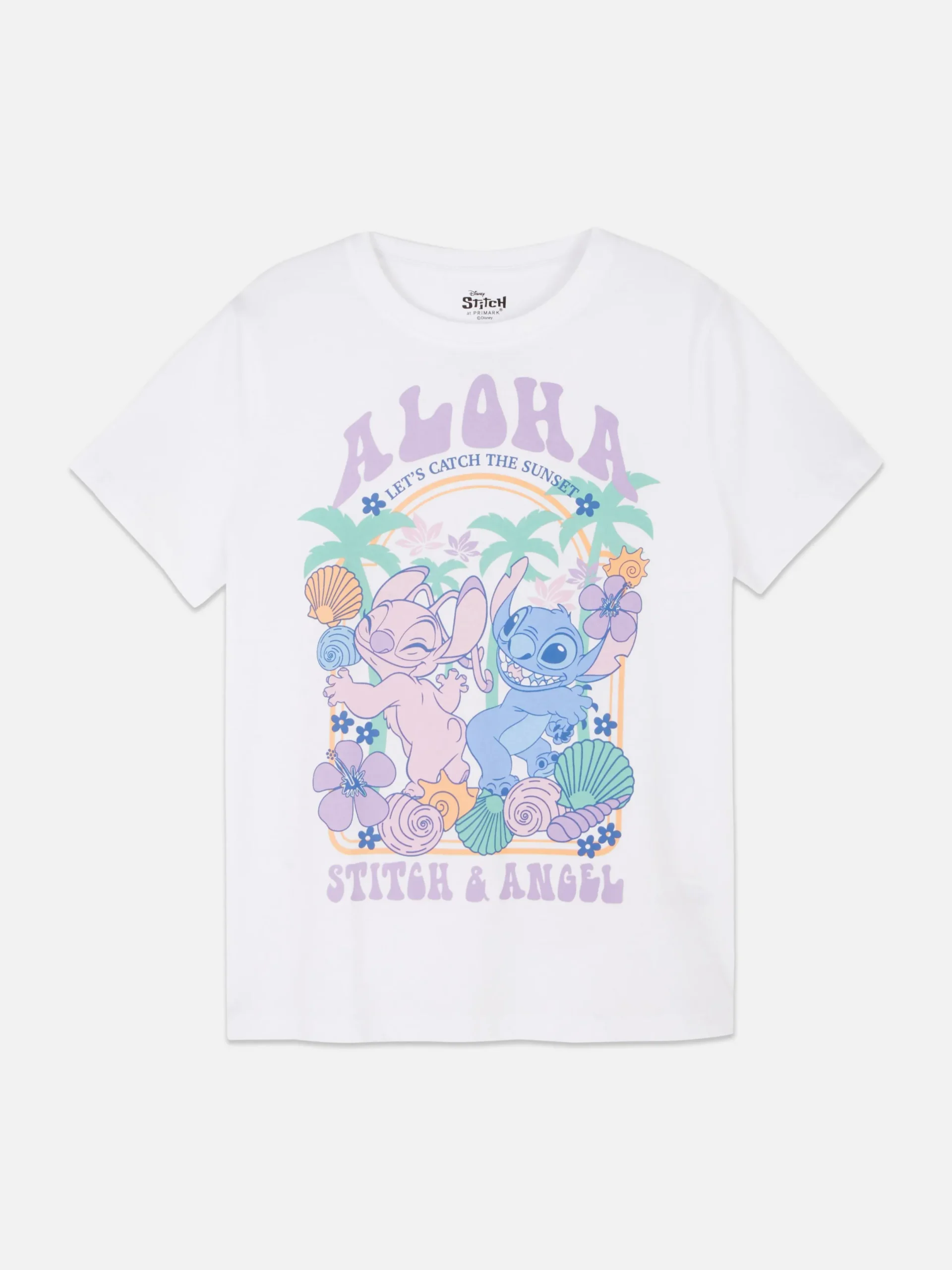Mujer Primark Tops Y Camisetas|Camiseta Estampada «Aloha» De Stitch De Disney