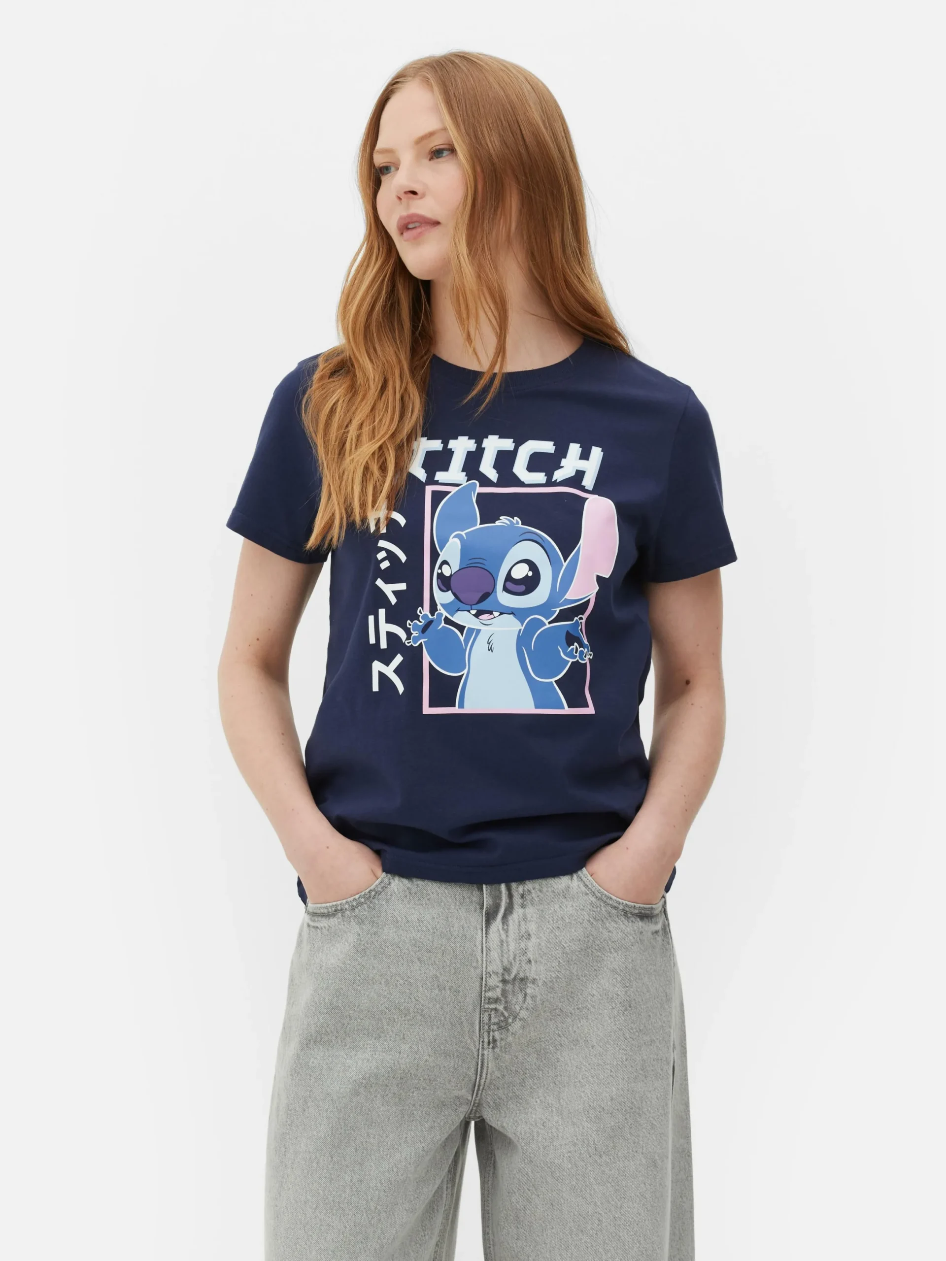 Mujer Primark Tops Y Camisetas|Camiseta Estilo Manga De Lilo Y Stitch De Disney