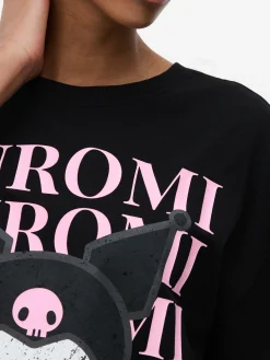 Mujer Primark Tops Y Camisetas|Camiseta Extragrande De Kuromi De Hello Kitty