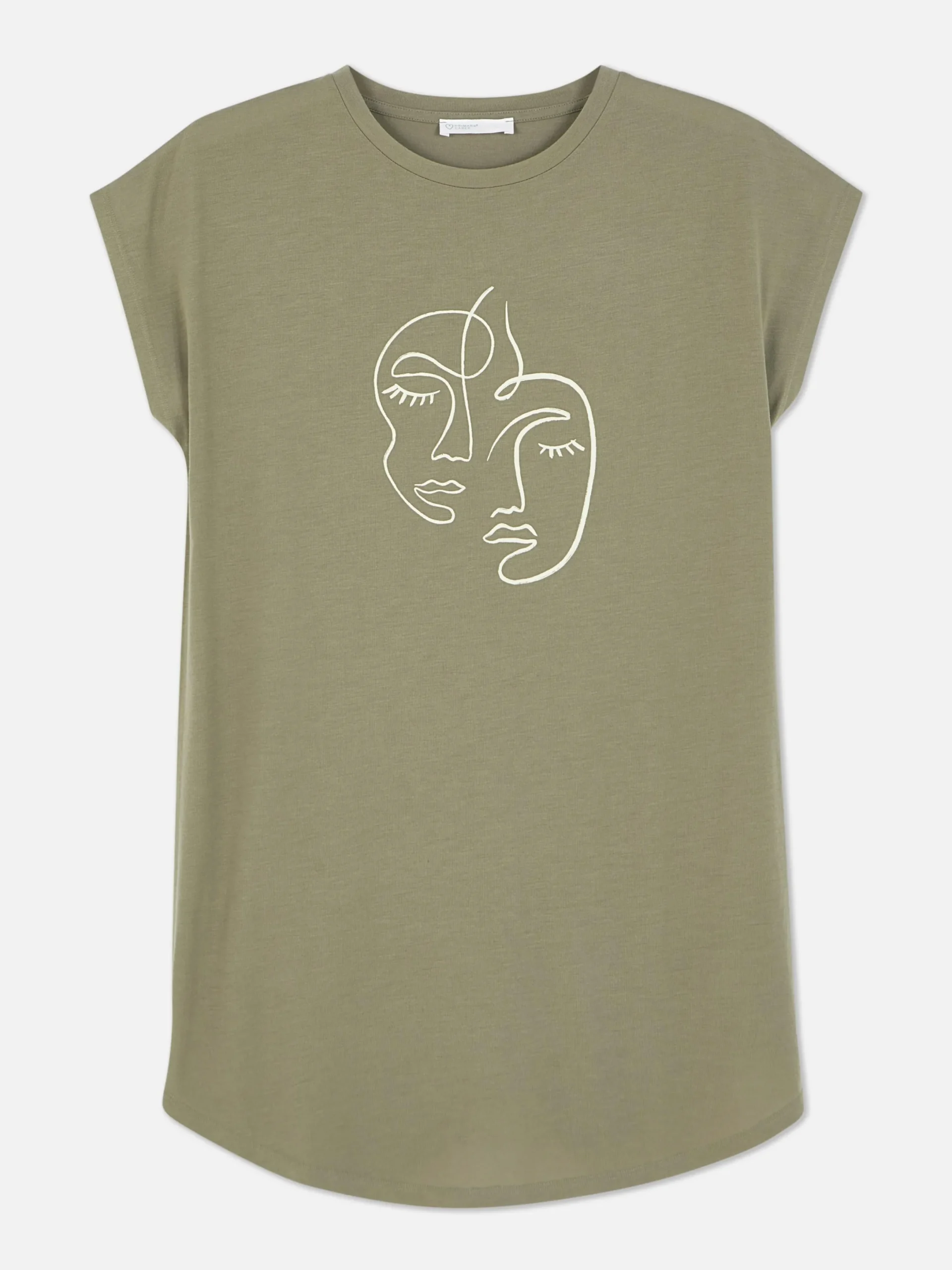 Mujer Primark Tops Y Camisetas|Camiseta Larga De Cuello Redondo