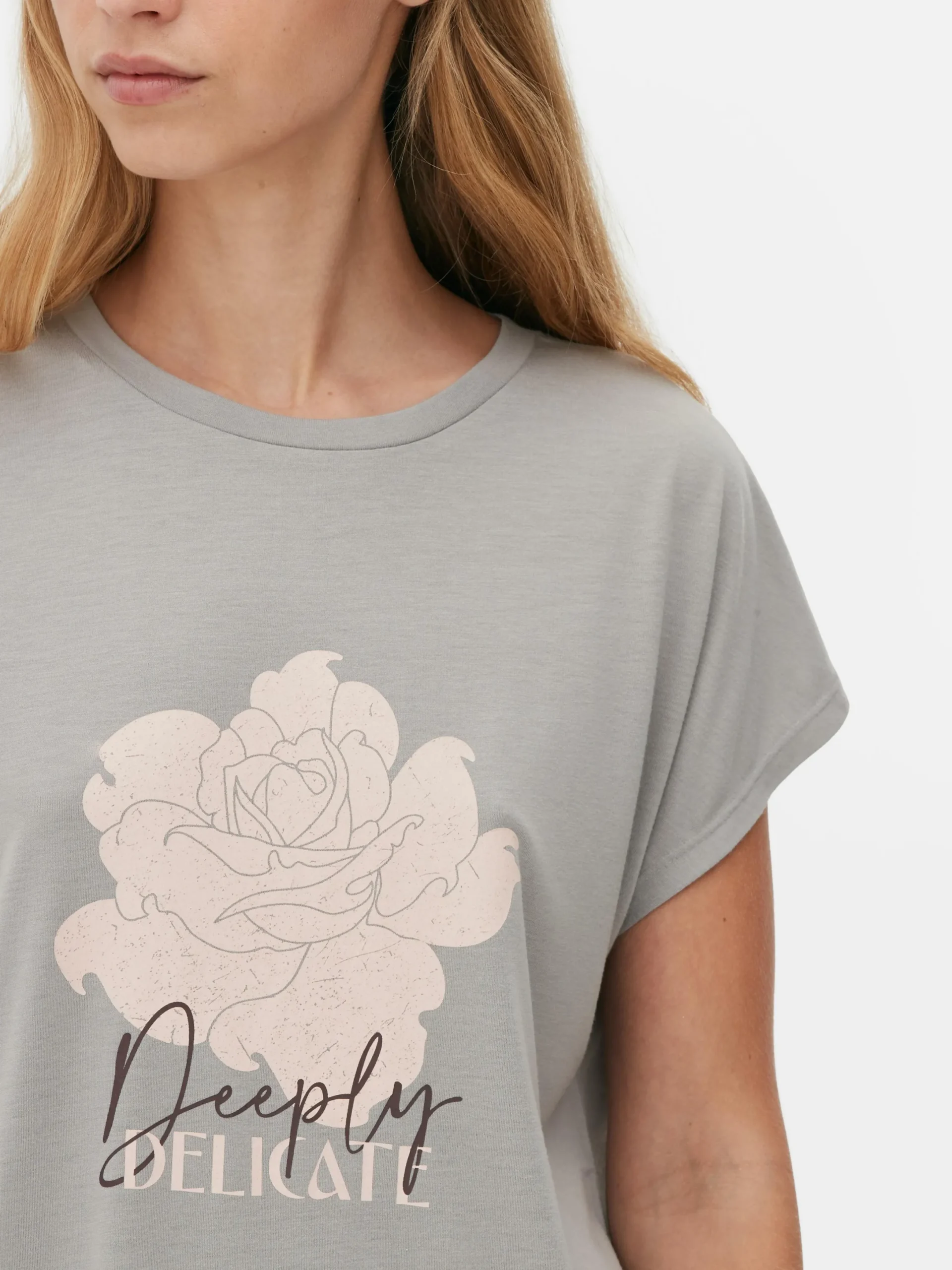 Mujer Primark Tops Y Camisetas|Camiseta Larga De Cuello Redondo