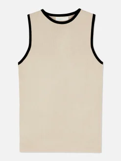 Mujer Primark Tops Y Camisetas|Camiseta Larga Sin Mangas De Cuello Redondo