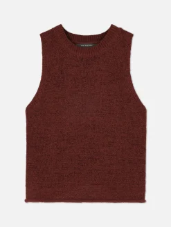 Mujer Primark Tops Y Camisetas|Camiseta Sin Mangas De Punto Con Bajo Sin Rematar