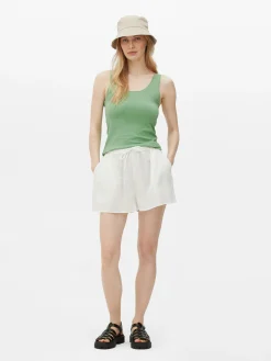 Mujer Primark Tops Y Camisetas|Camiseta Sin Mangas Elástica Básica De Escote Amplio