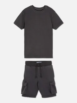 Niños Primark Conjuntos Y Sets|Camiseta Y Pantalones Cortos Cargo Para Niño Pequeño