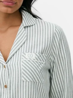 Mujer Primark Tops De Pijama|Camisón De Franela A Rayas