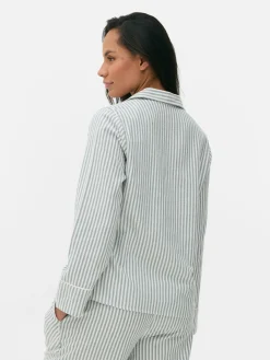 Mujer Primark Tops De Pijama|Camisón De Franela A Rayas