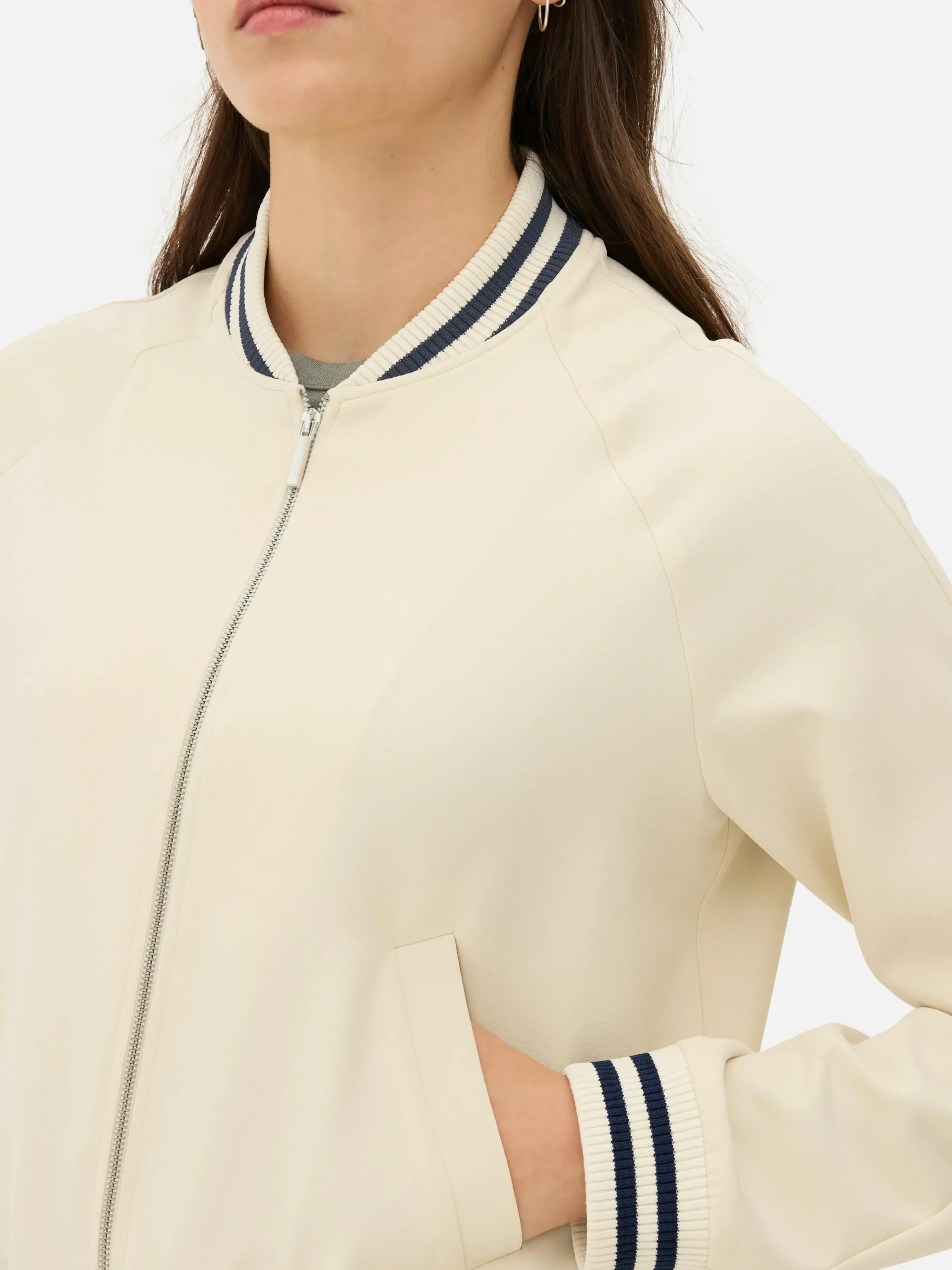 Mujer Primark Abrigos Y Chaquetas|Cazadora Bómber Con Ribete A Rayas