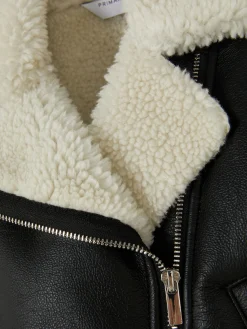 Niños Primark Abrigos Y Chaquetas|Cazadora Motera De Piel De Borrego Sintética