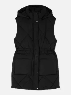 Mujer Primark Abrigos Y Chaquetas|Chaleco Acolchado Largo Con Capucha