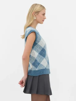 Mujer Primark Jerseys Y Cárdigans|Chaleco De Punto Con Motivo De Rombos De Rita Ora