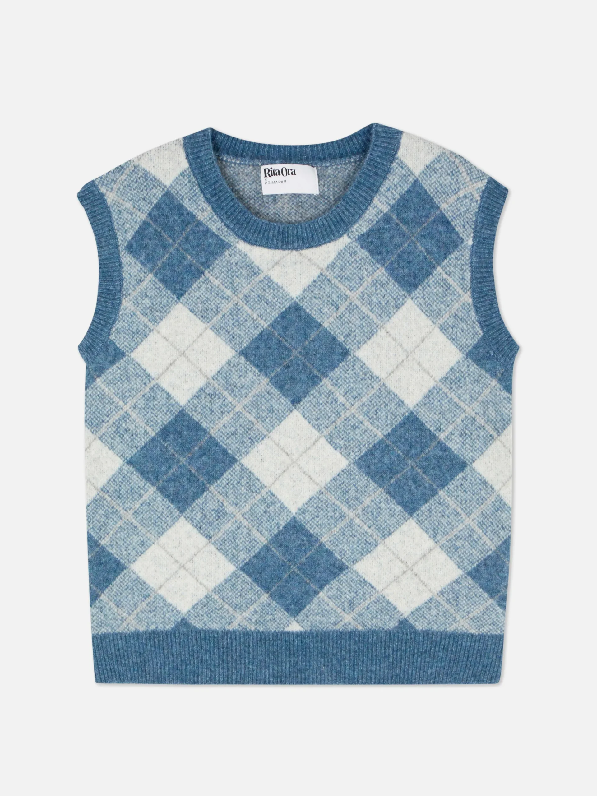 Mujer Primark Jerseys Y Cárdigans|Chaleco De Punto Con Motivo De Rombos De Rita Ora
