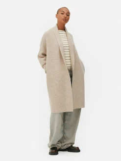 Mujer Primark Jerseys Y Cárdigans|Chaqueta Larga De Punto Con Cuello Esmoquin