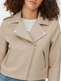 Mujer Primark Abrigos Y Chaquetas|Chaqueta Motera Básica De Cuero Sintético