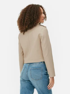 Mujer Primark Abrigos Y Chaquetas|Chaqueta Motera Básica De Cuero Sintético