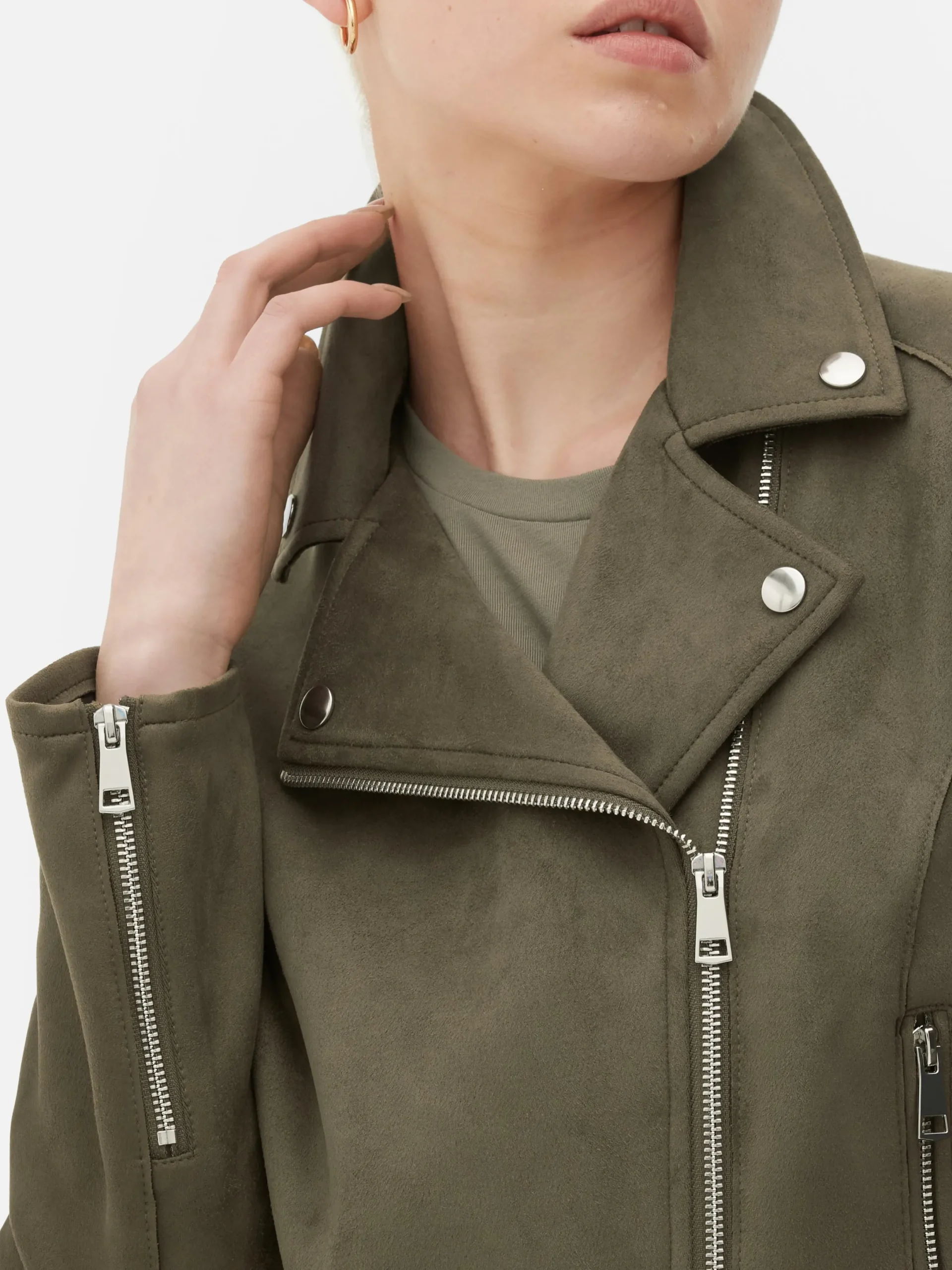 Mujer Primark Abrigos Y Chaquetas|Chaqueta Motera De Antelina