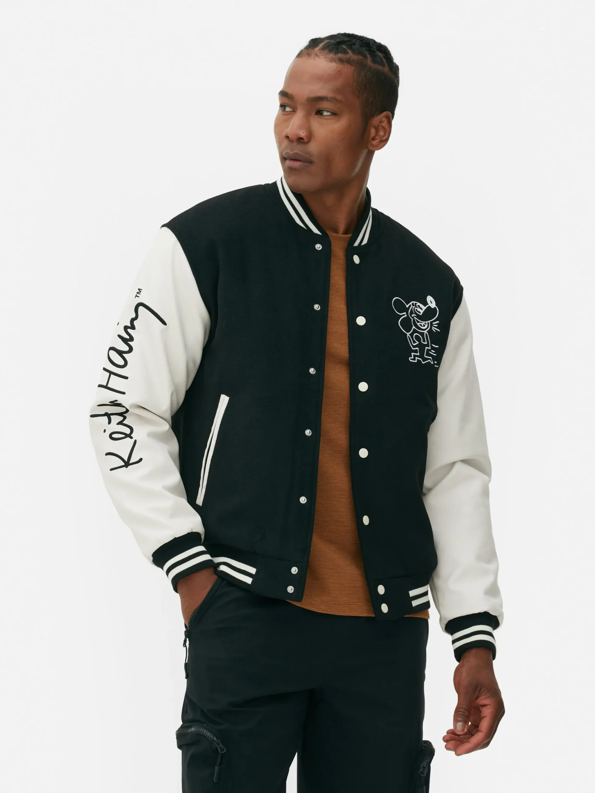 Hombre Primark Abrigos Y Chaquetas|Chaqueta Universitaria De Keith Haring Para Disney