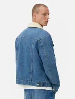 Hombre Primark Abrigos Y Chaquetas|Chaqueta Vaquera Con Cuello De Borrego Sintético