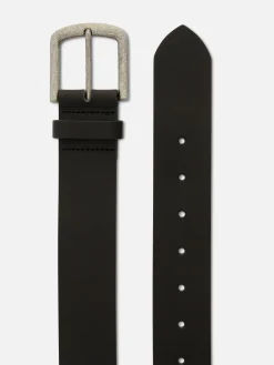 Hombre Primark Cinturones|Cinturón De Piel Con Hebilla Cuadrada