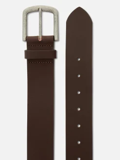 Hombre Primark Cinturones|Cinturón De Piel Con Hebilla Cuadrada