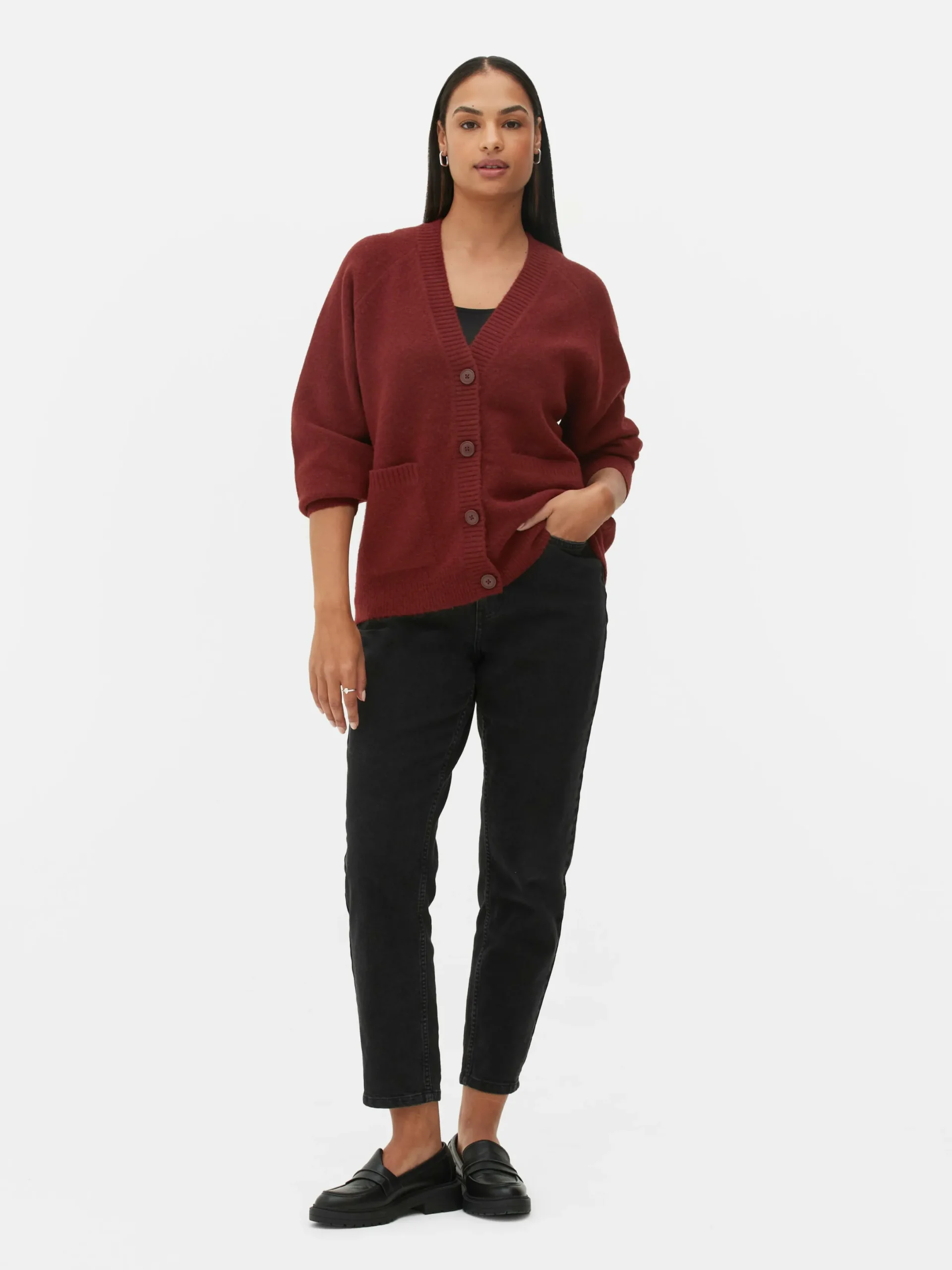 Mujer Primark Jerseys Y Cárdigans|Cárdigan De Punto Con Cuello De Pico