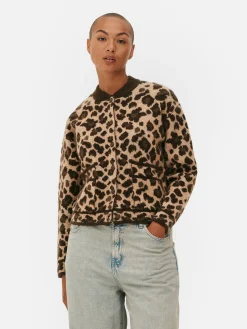 Mujer Primark Jerseys Y Cárdigans|Cárdigan Tipo Bómber Con Estampado De Leopardo