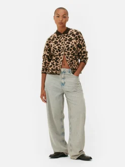 Mujer Primark Jerseys Y Cárdigans|Cárdigan Tipo Bómber Con Estampado De Leopardo