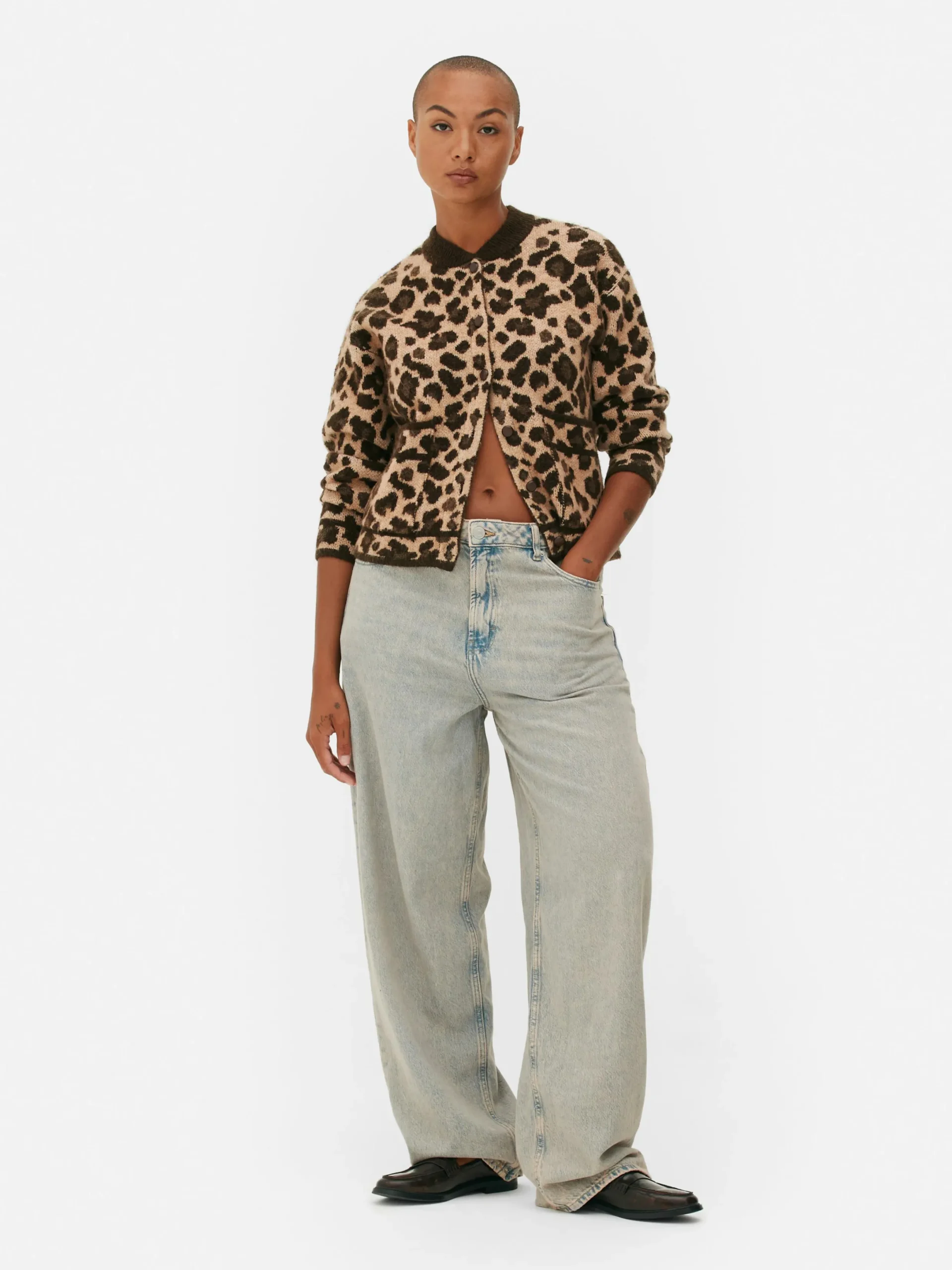 Mujer Primark Jerseys Y Cárdigans|Cárdigan Tipo Bómber Con Estampado De Leopardo