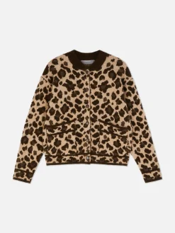 Mujer Primark Jerseys Y Cárdigans|Cárdigan Tipo Bómber Con Estampado De Leopardo