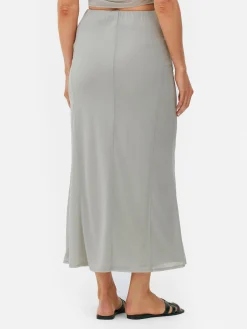 Mujer Primark Faldas|Falda Midi Con Superposición De Malla Combinable