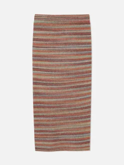 Mujer Primark Faldas|Falda Midi De Punto A Rayas De Rita Ora