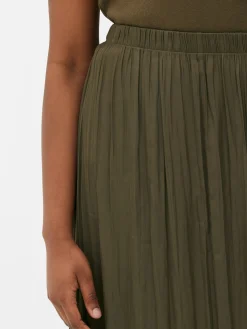 Mujer Primark Faldas|Falda Midi Plisada De Satén