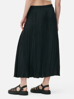 Mujer Primark Faldas|Falda Midi Plisada De Satén