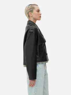 Mujer Primark Abrigos Y Chaquetas|Gabardina De Piel Sintética Corta