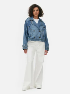 Mujer Primark Abrigos Y Chaquetas|Tejido Vaquero|Gabardina Vaquera Corta